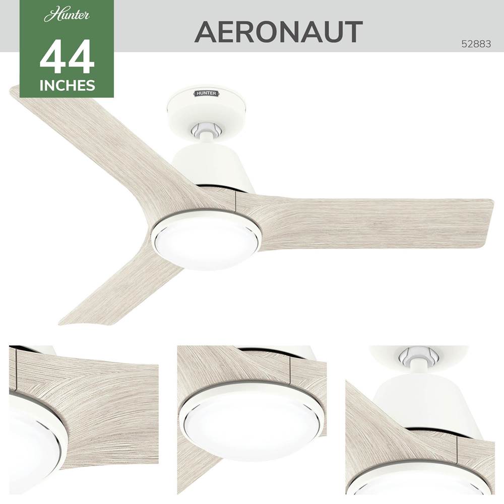 Hunter 52883 Matte White 44 In Aeronaut - Matte White/l Image 6
