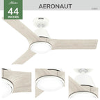 Hunter 52883 Matte White 44 In Aeronaut - Matte White/l Image 6