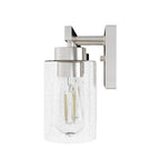 Hunter 13074 Brushed Nickel Hartland Brushed Nickel With Seeded Glass 2 Light Vanity Wall Light Fixture Image 5