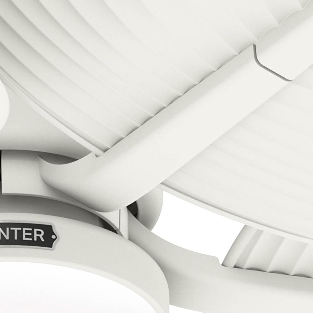 Hunter 52999 Matte White 52 Inch Tropic View Matte White Damp Rated Ceiling Fan With Led Light Kit And Wall Control Image 6