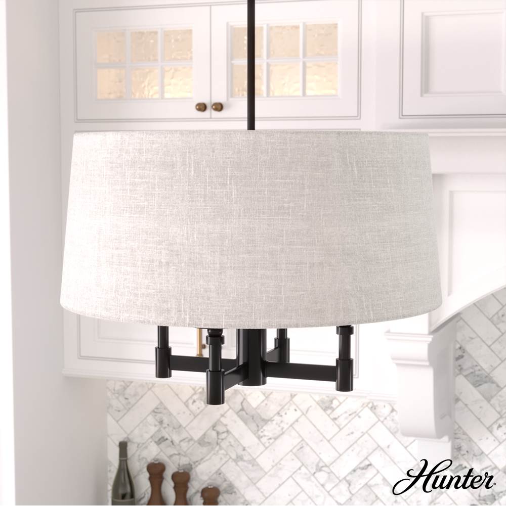 Hunter 19702 Matte Black Shade Chandelier Image 3