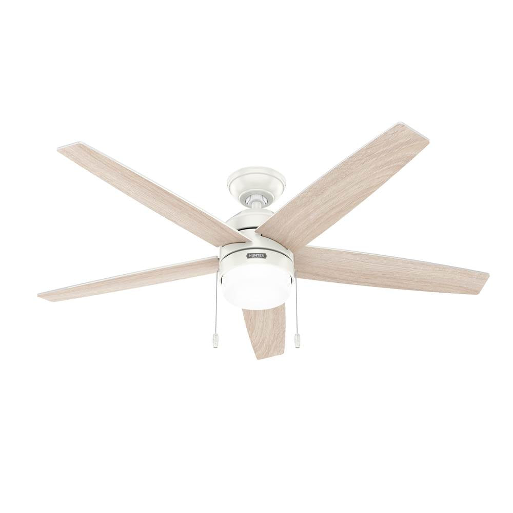 Hunter 52493 Fresh White 52 Inch Bardot Fresh White Ceiling Fan With Led Light Kit And Pull Chain Image 6