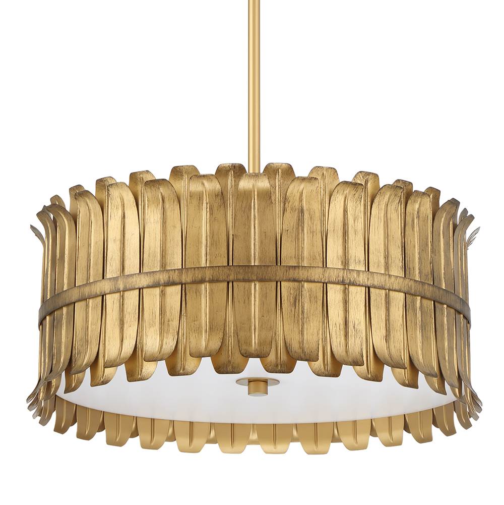 Hunter 48259 Brushed Luxe Gold Valdaz 3 Light Large Pendant Gold Image 1