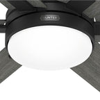 Hunter Georgetown 52 Inch Georgetown Energy Star Hunterexpress Matte Black Ceiling Fan With Led Light Kit And Handheld Remote