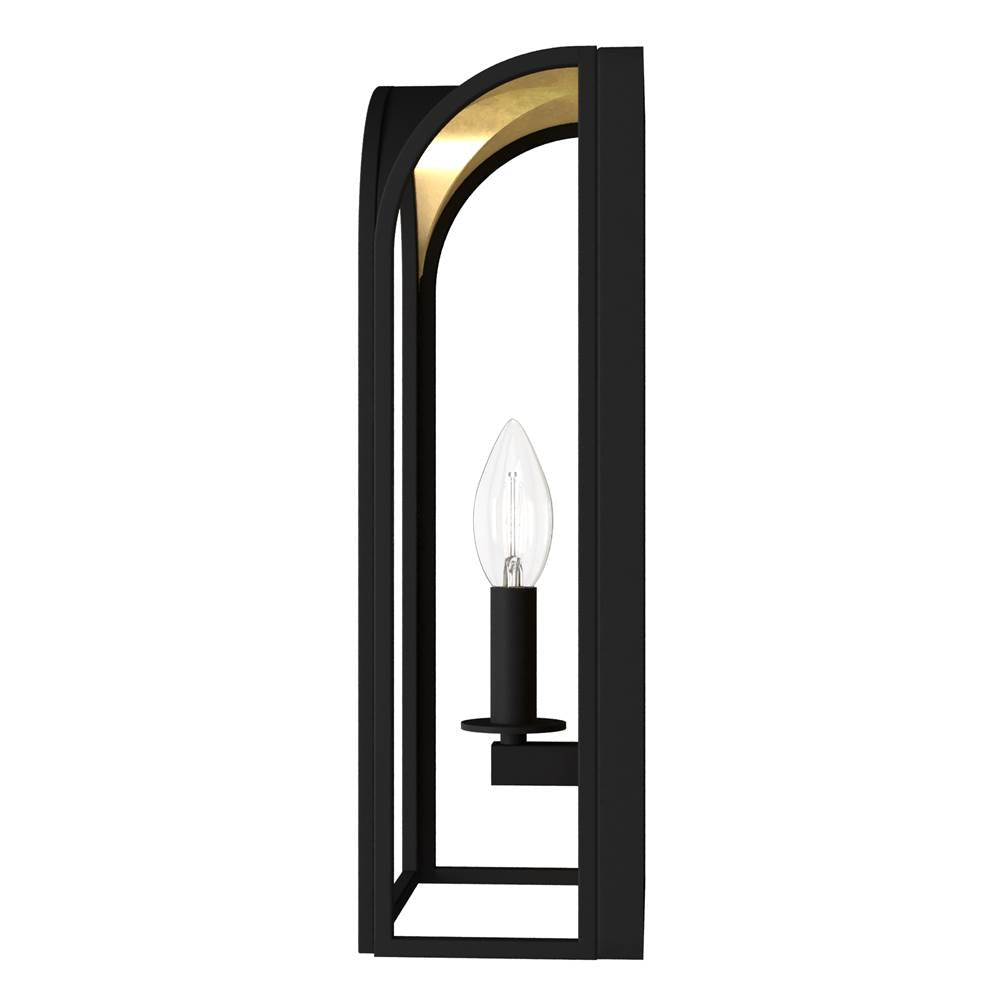 Hunter 19729 Natural Iron Hunter Dukestown Natural Iron And Gold Leaf 1 Light Sconce Wall Light Fixture Image 2