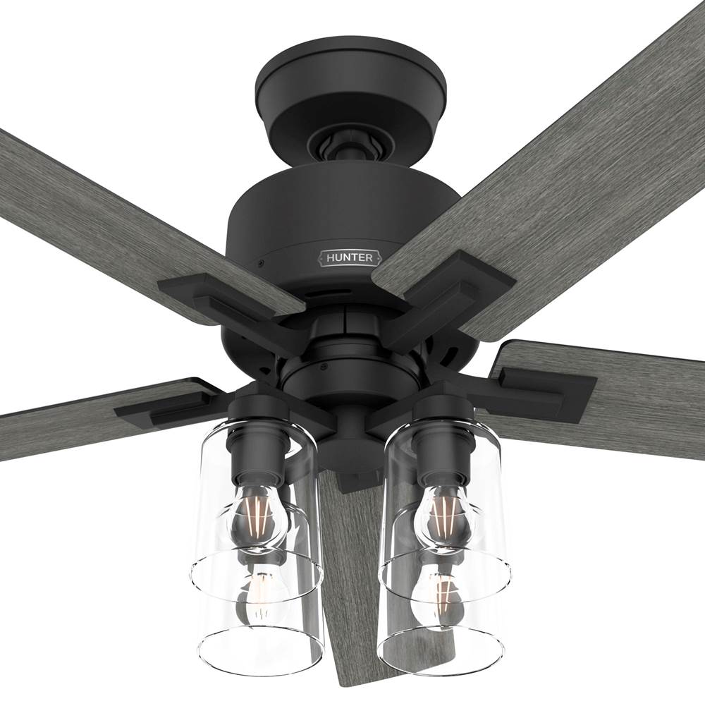 Hunter 52311 Matte Black 52 Inch Wifi Techne Matte Black Ceiling Fan With Led Light Kit And Handheld Remote Image 3