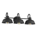 Hunter 48230 Matte Black Hunter Mill Valley Matte Black 3 Light Medium Bathroom Vanity Wall Light Fixture Image 1