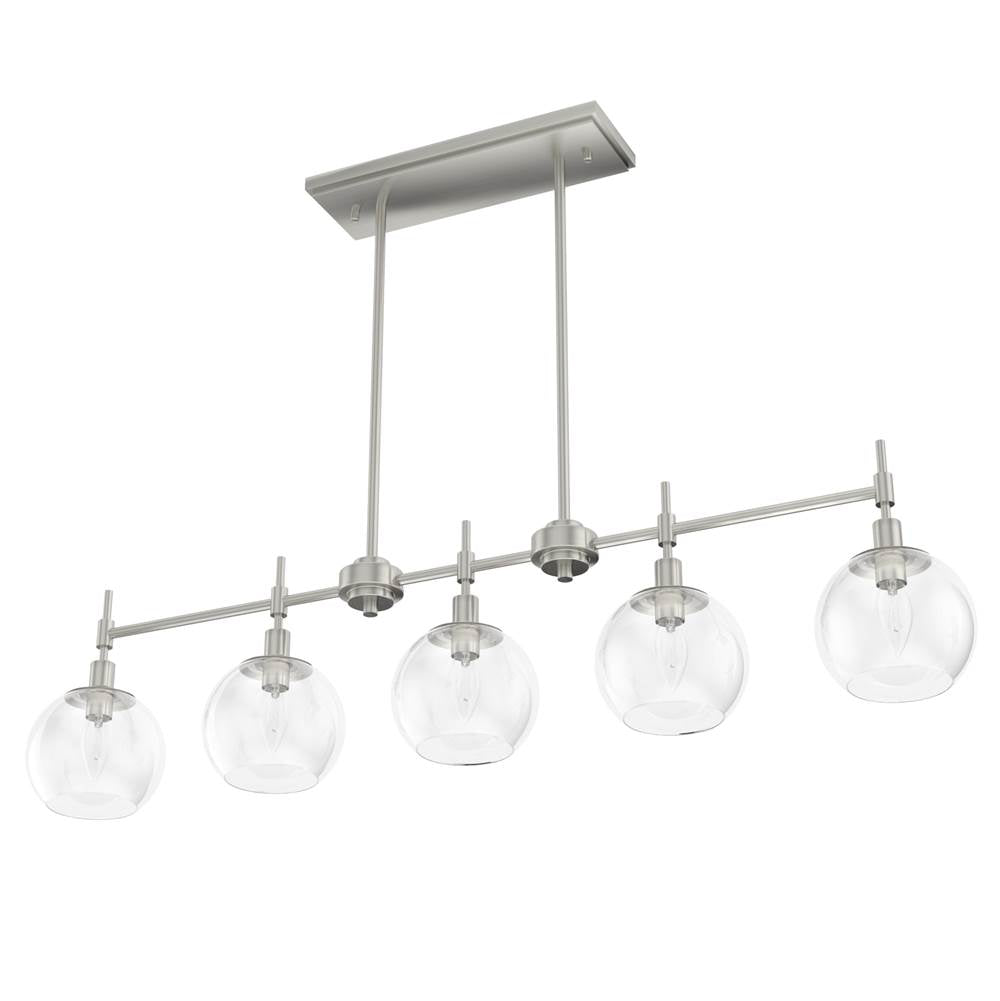 Hunter 19748 Brushed Nickel Xidane 5 Light Linear Chandelier Image 6