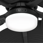 Hunter Tropic View 52 Inch Tropic View Matte Black Damp Rated Ceiling Fan With Led Light Kit And Wall Control