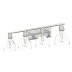 Hunter 48040 Brushed Nickel Van Nuys Brushed Nickel With Clear Glass 4 Light Vanity Wall Light Fixture Image 1