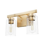 Hunter 13075 Alturas Gold Hartland Alturas Gold With Seeded Glass 2 Light Vanity Wall Light Fixture Image 1