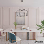 Hunter 45242 Matte Black Zoanne Matte Black 6 Light Chandelier Ceiling Light Fixture Image 5