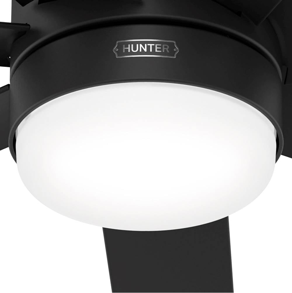 Hunter 51535 Matte Black 52 Inch Brazos Matte Black Damp Rated Ceiling Fan With Led Light Kit And Handheld Remote Image 7