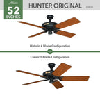 Hunter 23838 Matte Black 52'' Original-black Image 1