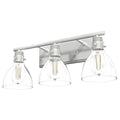 Hunter 48036 Brushed Nickel Van Nuys Brushed Nickel With Clear Glass 3 Light Vanity Wall Light Fixture Image 1