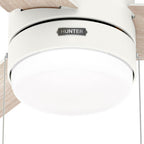 Hunter Brunner 52 Inch Brunner Matte White Low Profile Ceiling Fan With Led Light Kit And Pull Chain