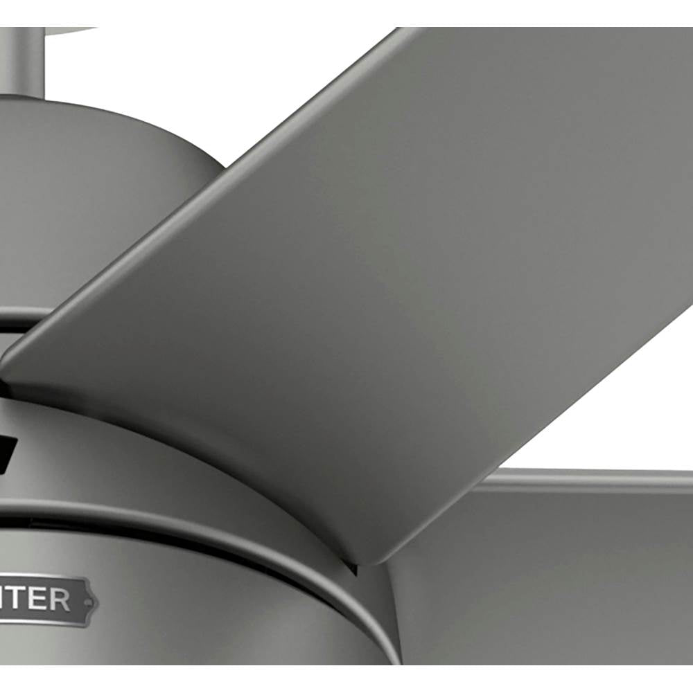 Hunter 51876 Matte Silver 60 Inch Skysail Matte Silver Wet Rated Ceiling Fan With Led Light Kit And Handheld Remote Image 8