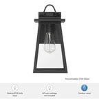 Hunter 46054 Matte Black Ivory Dusk Outdoor 1 Light Medium Wall Light Black Image 4