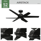 Hunter 50430 Flat Matte Black 52 Inch Airstack Matte Black Image 6