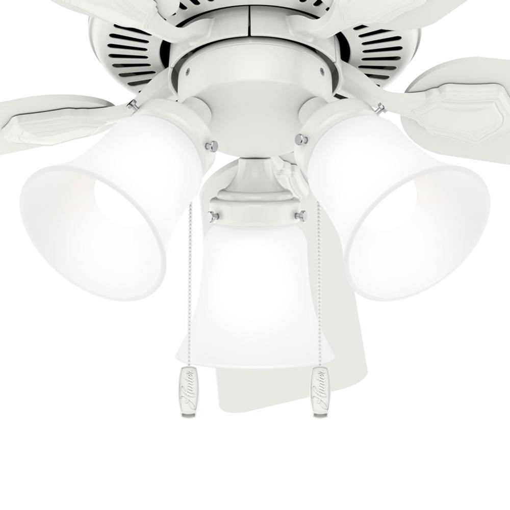 Hunter Swanson Hunter 44 Inch Swanson Fresh White Ceiling Fan With Led Light Kit And Pull Chain