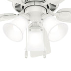 Hunter Swanson Hunter 44 Inch Swanson Fresh White Ceiling Fan With Led Light Kit And Pull Chain