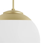 Hunter Hepburn Painted Modern Brass With Cased White Glass 3 Light Pendant Ceiling Light Fixture