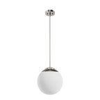 Hunter 19848 Brushed Nickel Hepburn Brushed Nickel With Cased White Glass 1 Light Pendant Ceiling Light Fixture Image 1