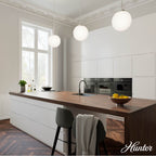 Hunter 19848 Brushed Nickel Hepburn Brushed Nickel With Cased White Glass 1 Light Pendant Ceiling Light Fixture Image 6