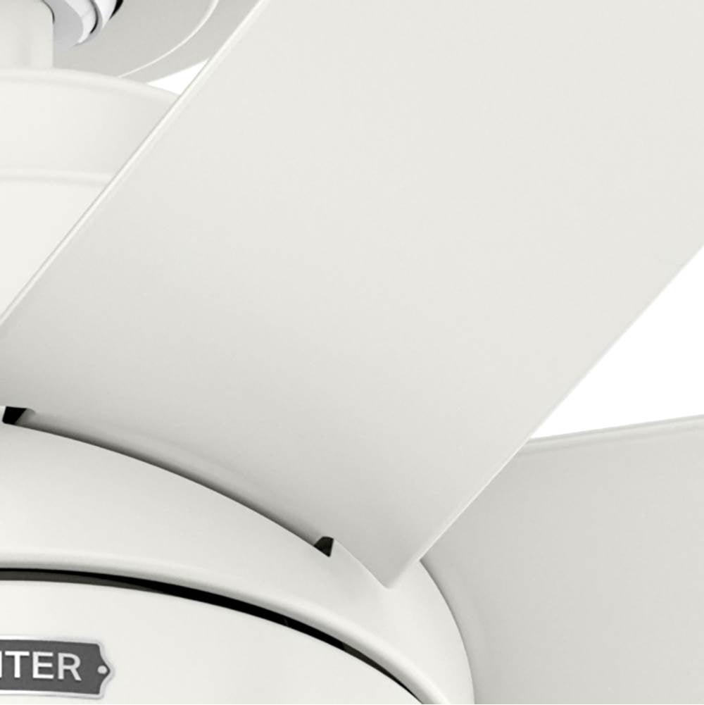 Hunter 52375 Fresh White 52 Inch Brazos Fresh White Damp Rated Ceiling Fan With Led Light Kit And Handheld Remote Image 6