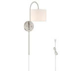 Hunter 48178 Brushed Nickel Horizon 1 Light Large Pin Up Sconce Brushed Nickel Image 1