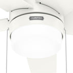 Hunter Bardot 44 Inch Bardot Fresh White Ceiling Fan With Led Light Kit And Pull Chain
