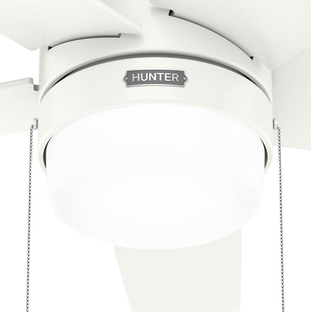 Hunter Bardot 44 Inch Bardot Fresh White Ceiling Fan With Led Light Kit And Pull Chain