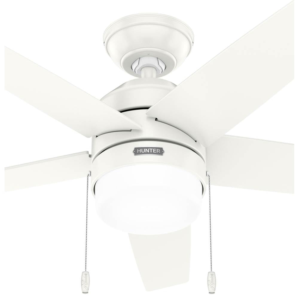 Hunter 52494 Fresh White 44 Inch Bardot Fresh White Ceiling Fan With Led Light Kit And Pull Chain Image 2