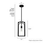Hunter 19738 Natural Iron Hunter Dukestown Natural Iron And Silver Leaf 1 Light Pendant Ceiling Light Fixture Image 3