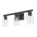 Hunter 13079 Noble Bronze Hartland Noble Bronze With Seeded Glass 3 Light Vanity Wall Light Fixture Image 1