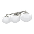 Hunter 19460 Brushed Nickel Saddle Creek Shiny Cased White Glass 3 Light Vanity Image 1
