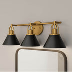 Hunter 13169 Matte Black Carrington Isle 3 Light Medium Vanity Black Image 6