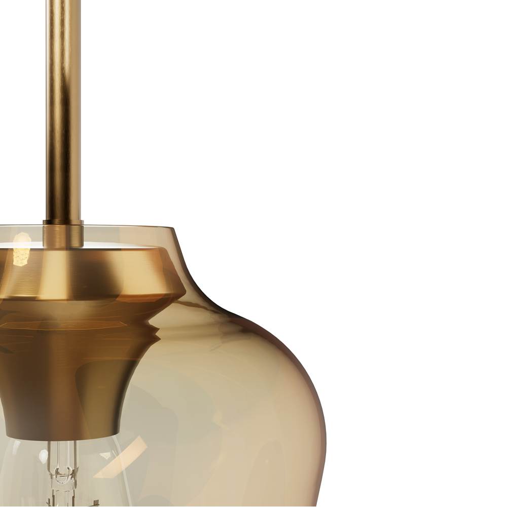 Hunter Vidria Alturas Gold With Amber Iridescent Glass 1 Light Pendant Ceiling Light Fixture