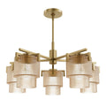 Hunter 13138 Luxe Gold Ontario Luxe Gold With Amber Glass 5 Light Chandelier Ceiling Light Fixture Image 1