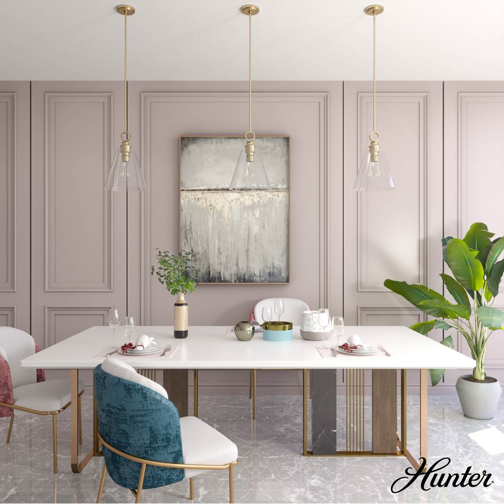 Hunter Klein Hunter Klein Alturas Gold 1 Light Pendant Ceiling Light Fixture