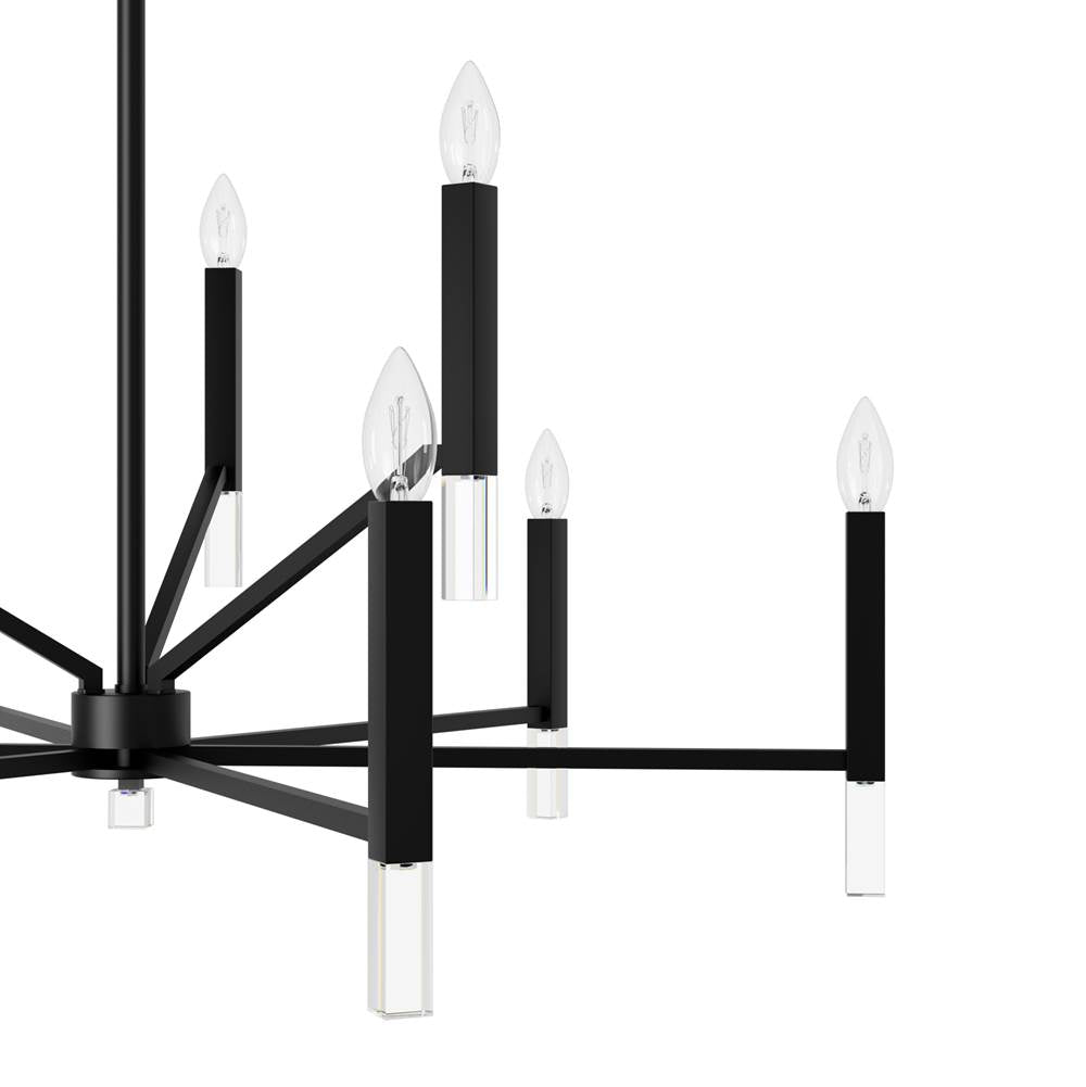 Hunter Sunjai Matte Black 9 Light Chandelier Ceiling Light Fixture