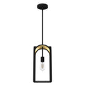 Hunter 19737 Natural Iron Hunter Dukestown Natural Iron And Gold Leaf 1 Light Pendant Ceiling Light Fixture Image 1
