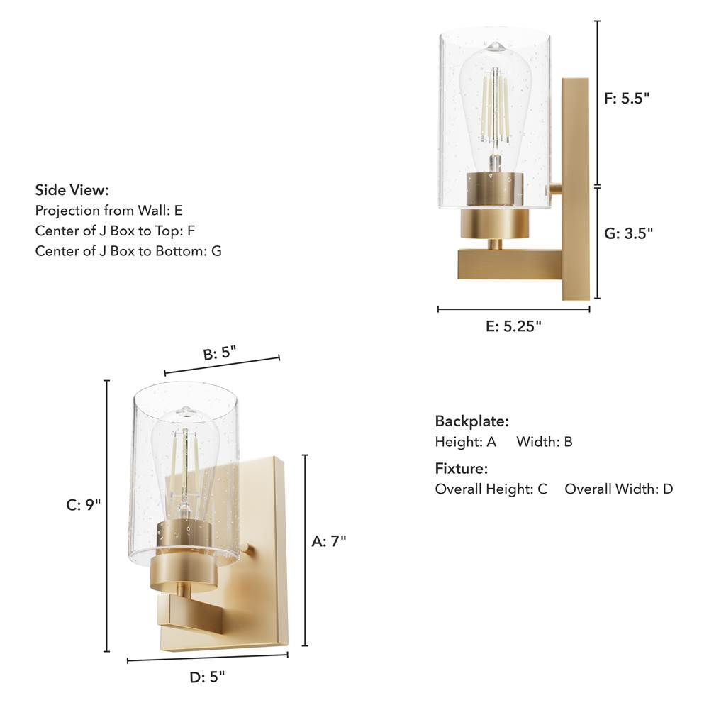 Hunter 13072 Alturas Gold Hartland Alturas Gold With Seeded Glass 1 Light Image 3