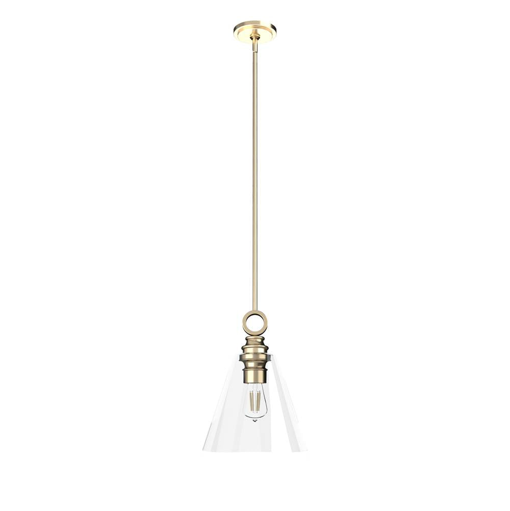 Hunter 19438 Alturas Gold Hunter Klein Alturas Gold 1 Light Pendant Ceiling Light Fixture Image 1