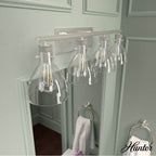 Hunter 48040 Brushed Nickel Van Nuys Brushed Nickel With Clear Glass 4 Light Vanity Wall Light Fixture Image 4