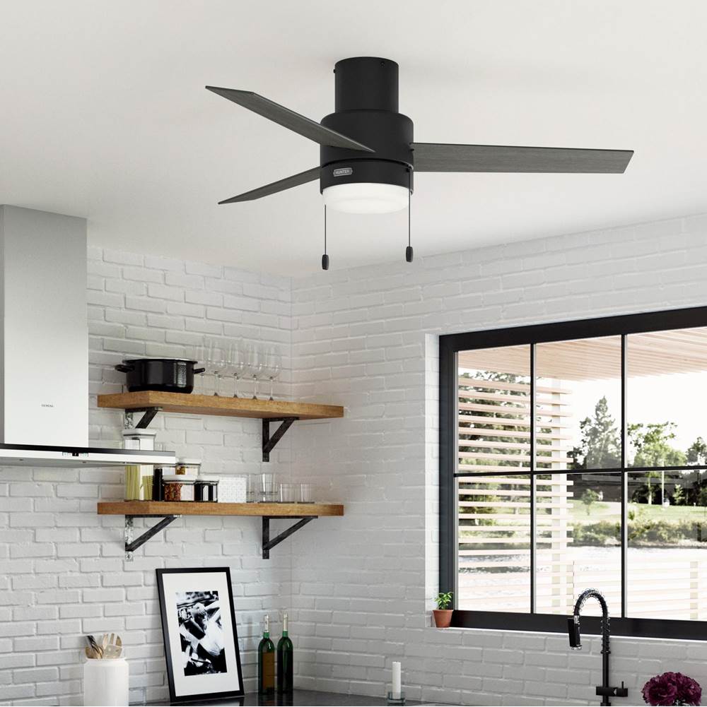 Hunter 51949 Matte Black 52 Inch Brunner Matte Black Low Profile Ceiling Fan With Led Light Kit And Pull Chain Image 3