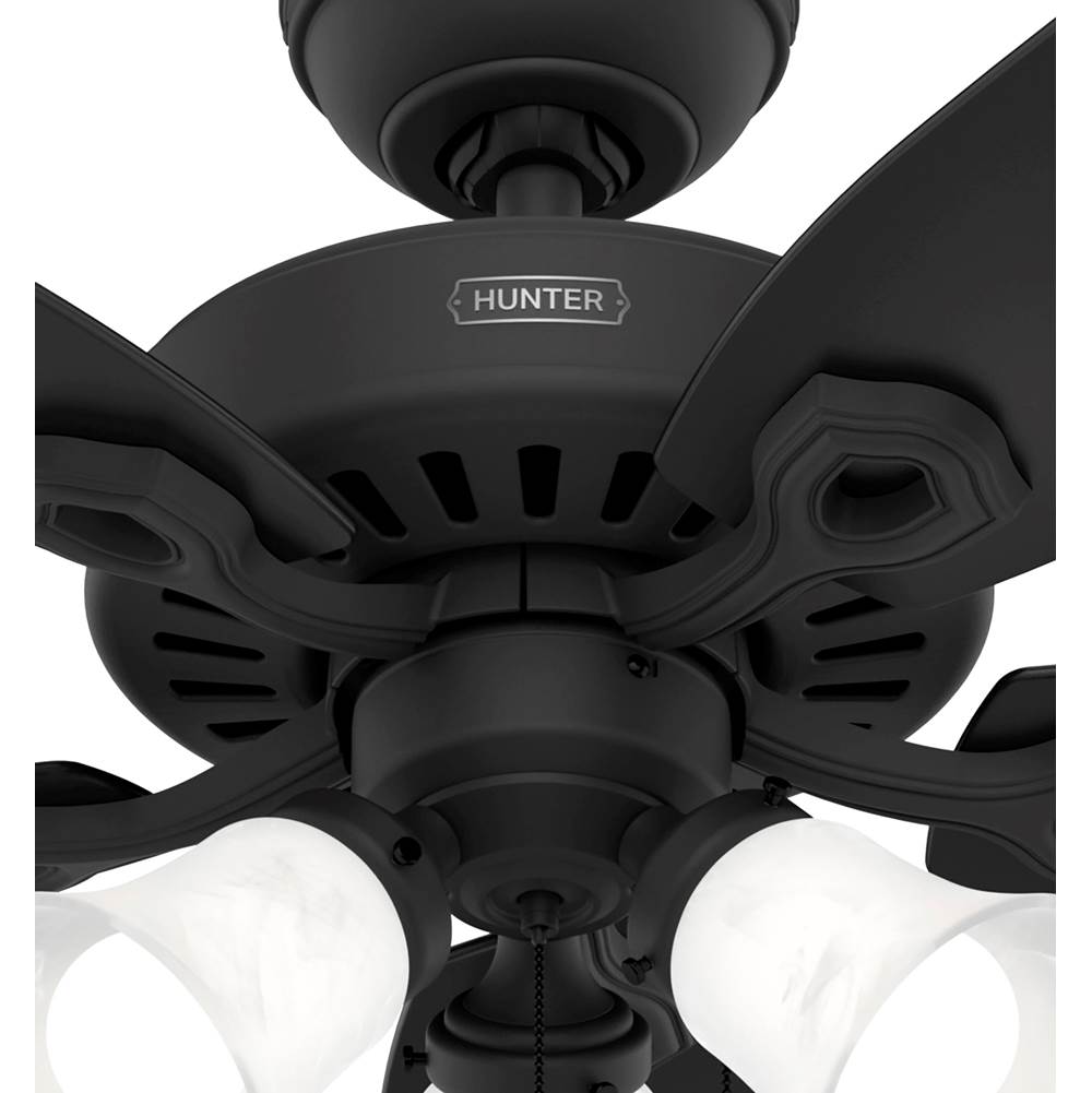Hunter 52387 Matte Black 52 Inch Builder Matte Black Ceiling Fan With Led Light Kit And Pull Chain Image 5