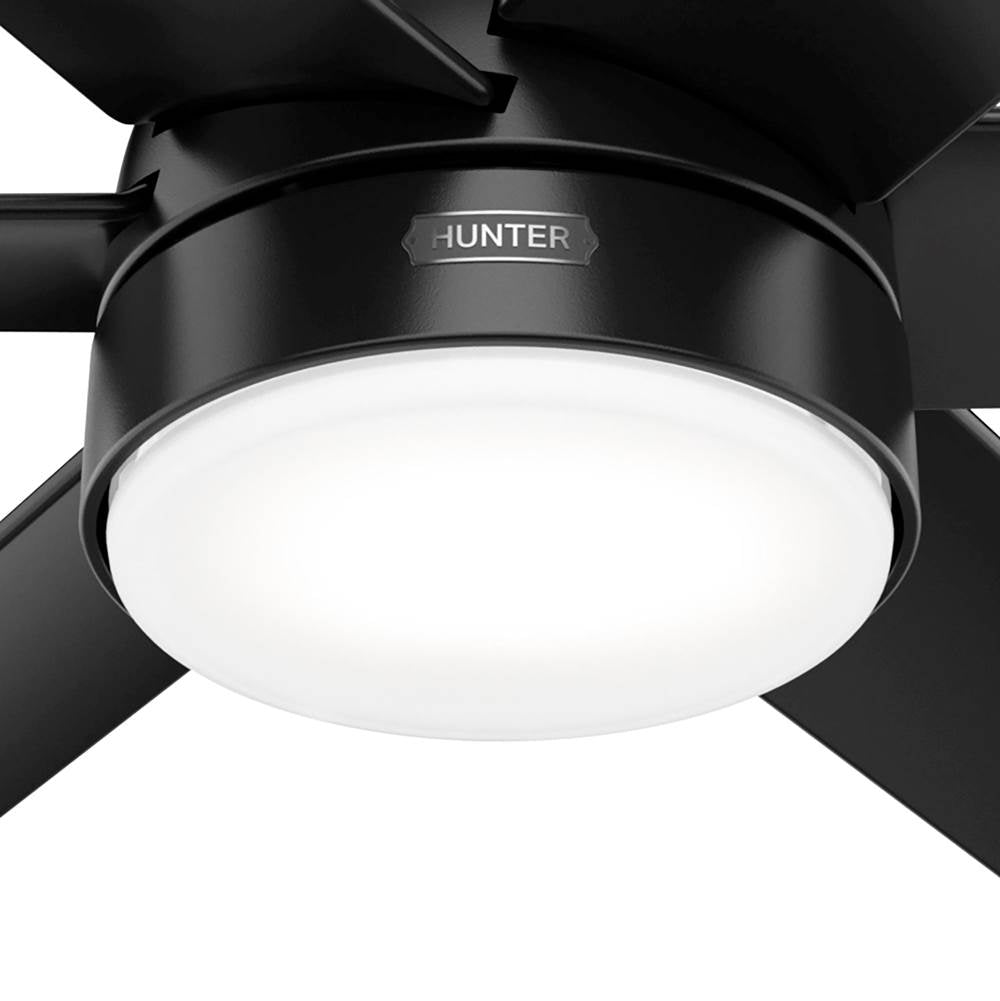 Hunter Skysail 60 Inch Skysail Matte Black Wet Rated Ceiling Fan With Led Light Kit And Handheld Remote