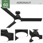 Hunter 52817 Matte Black 60in Aeronaut - Matte Black Image 6