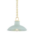 Hudson Valley Lighting 1914-AGB/CMC Aged Brass,Ceramic Moss Crackle Pottersville Pendant Image 1